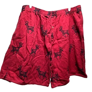 Pantalones cortos para dormir de franela Woolrich rojo ciervo alce talla XL algodón para hombre - Imagen 1 de 6