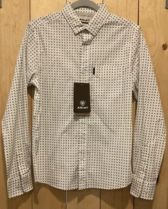 Ariat Men's Major Stretch White Modern Fit Button Down Shirt Size XXL - Picture 1 of 9