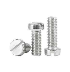 M1.6 M2 M2.5 M3 M3.5 304 SUS Slotted Cylindrical Head Screw One Word Bolt GB65 - Picture 1 of 2