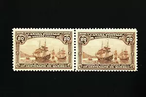 Canada #103Pair 20C Quebec Tercentenary Issue OG MNH-F/VF Minor-Re-entry w/cert. - Picture 1 of 3