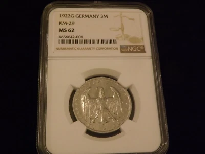 1922    3 M   Germany           NGC  MS 62 - Image 1 of 2