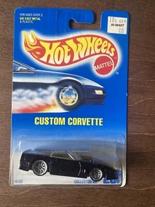 Hot Wheels: 1991 Custom Corvette #200 - Black Convert - Spoke Lace Wheels - New - Picture 1 of 5
