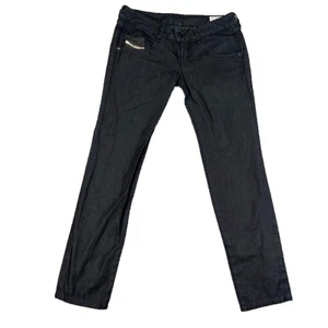Diesel Jeans Womens Black Straight Denim Button Clush Workwear 008LG Fits 30x29 - Picture 1 of 15