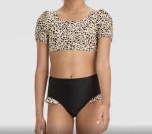 Cat & Jack Girls Leopard Spot 2 Piece Swimsuit New (L) - Picture 1 of 6