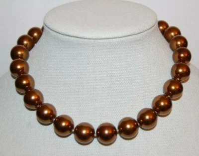 ELEGANTE COLLAR GARGANTILLA DE COLECCIÓN CAROLEE COUTURE GRANDE AUDAZ BRONCE DORADO IMITACIÓN PERLAS Foto 1 de 4