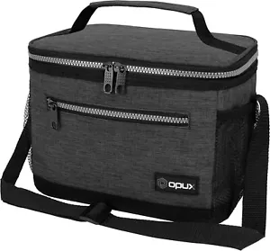 Insulated Lunch Box/Bag for Work, School & Picnic, Leakproof Tote, Charcoal - Picture 1 of 7