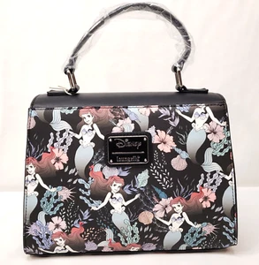 Disney Loungefly Purse Little Mermaid Ariel Allover Print Floral Crossbody Bag - Picture 1 of 18