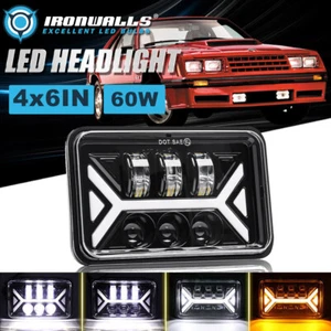 Faro LED 4x6" haz alto/bajo DRL intermitente para Ford Mustang 1979-1986 - Imagen 1 de 12