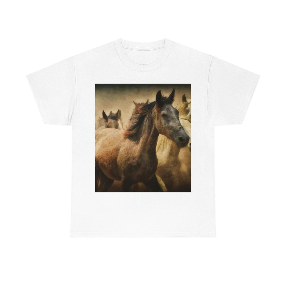 Camiseta de algodón pesado unisex Horse Foto 1 de 1