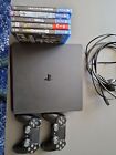 Sony Playstation 4 Slim 500gb Console - Black Plus 2 Controllers And 5 Games 