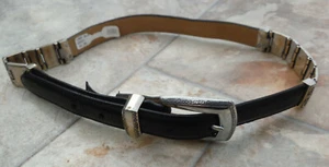 Womens Brighton 40603 Lady Black Leather Belt sz S Decorative Engraved Concho - Picture 1 of 12