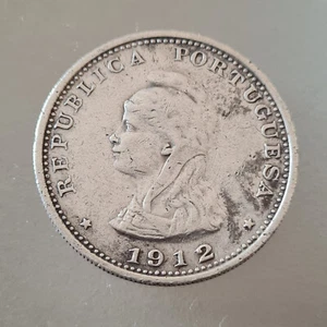 Moneda de plata India portuguesa una rupia Uma rupia 1912 - Imagen 1 de 2