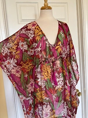 BCA REBECCA VIRTUE colorful bathing suit cover-up size S - Image 1 of 4