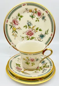 LOVELY LENOX MORNING BLOSSOM 4PC SET: CUP, SAUCER, 2 PLATES, EXCELLENT COND - Picture 1 of 21