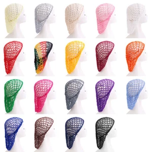 Women Ladies Soft Rayon Crochet Hairnet Wide Band Mesh Snood Hair Net Knit Hat` - Picture 1 of 46