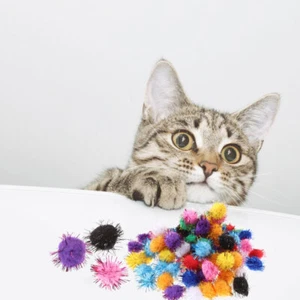 100 Stck. 20 mm Katzenspielzeug Verschiedene Bommeln Flauschige Bälle zum Selbermachen Basteln Dekoration - Bild 1 von 10