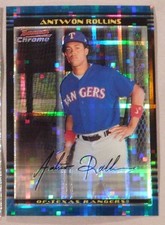 2002  Bowman Chrome X-Fractors #183 Antwon Rollins Rangers /250