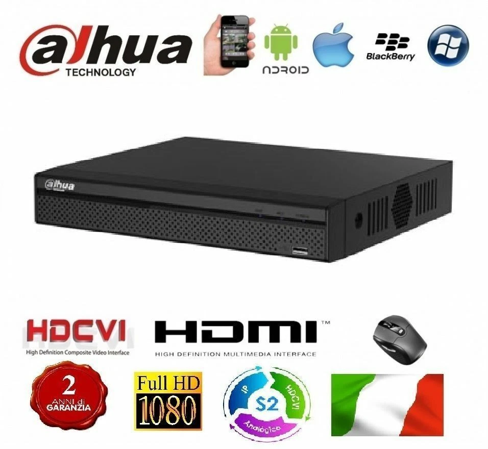 DVR PENTA IBRIDO 8 CH HDCVI AHD TVI CVBS 4 IP 1080P H265+ DAHUA XVR5108HS-X HD  - Immagine 1 di 1