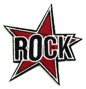 Rock Music Patch Embroidered Iron Sew On Biker Heavy Metal Red Star AC/DC - Picture 1 of 1