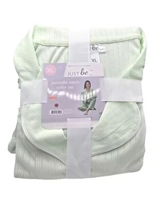 Neu mit Etikett Just Be Damen Pyjama Set Gr. XL mintgrün langarm bezaubernd - Bild 1 von 7