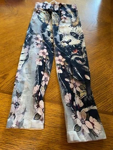 Tatoo Sleeves 1 pair black & pink Floral w Tiger 14 1/2" L NWOT - Picture 1 of 1