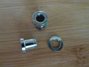2x 316L Surgical stainless steel ear plug 12mm diameter. Piercing, ring,stud #14 - Bild 1 von 3