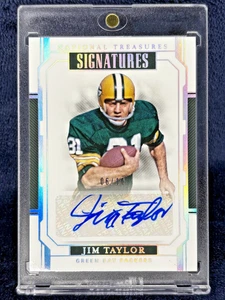 2018 NATIONAL TREASURES JIM TAYLOR PLATINUM AUTO SSP /10 PACKERS HOF - Picture 1 of 2