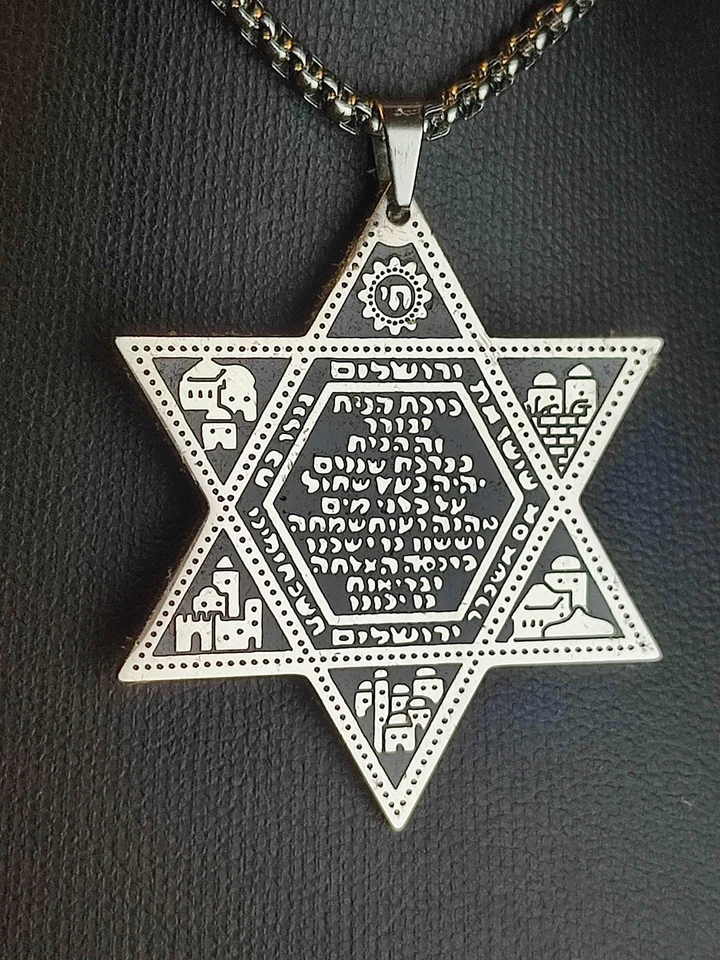 ESTHAL Israel Santa Estrella de David Collar Judío en Plata Dios Sinagoga Fe