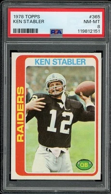 1978 Topps #365 Ken Stabler PSA 8 NM-MT - Image 1 of 2