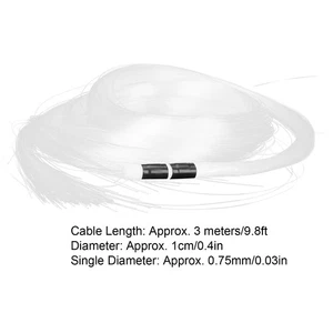 200Pcs 3 Meters Optical Fiber Cable PMMA Plastic Glowing Optical Fiber Curtai XG - Afbeelding 1 van 12