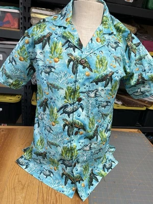 «Aqua черепахи», маленький, что-то рыбное рубашки, тропический, хлопок - Изображение 1 из 4