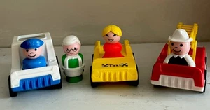 1986 Fisher Price Main Street #2500 Little People Mail Truck Taxi Fire Truck - Picture 1 of 13