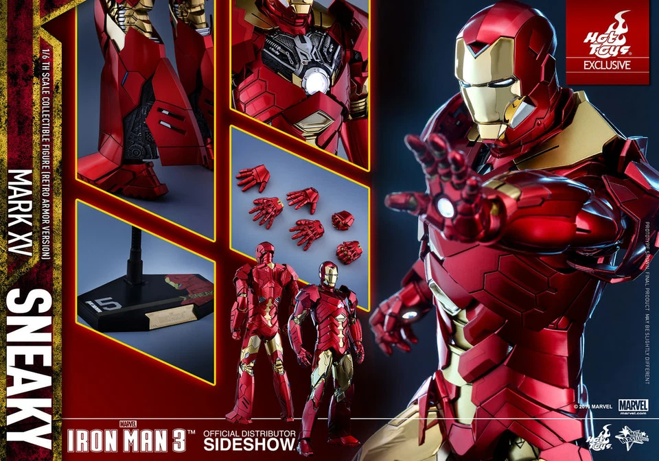Hot Toys Iron Man MK XV 15 Sneaky EXCLUSIVO Versión Armadura Retro MMS396 SELLADO EE. UU. Foto 1 de 4