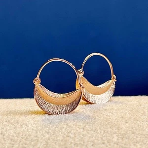 Pendientes Fulani enchapados en oro rosa estilo africano joyería gruesos pendientes de aro regalo - Imagen 1 de 5