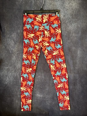 Leggings LuLaRoe Disney Aladdin Genie Abu Amarillo Azul Rojo Talla Única 1162 Foto 1 de 4