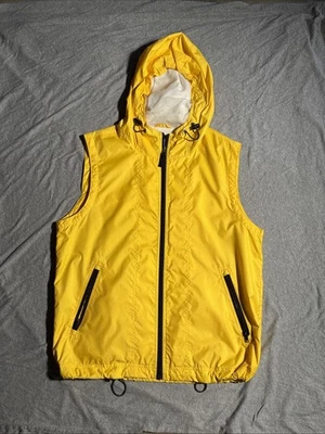 Chaleco tecnológico con capucha Gap vintage para hombre medio amarillo cremallera Gorpcore cortavientos Y2K Foto 1 de 4