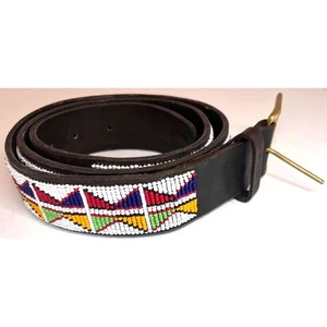 Massai Perlen Gürtel Ledergürtel - L - 45" - Bild 1 von 8
