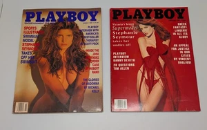 2 Playboy Zeitschriften - Stephanie Seymour 90er Victoria's Secret Badeanzug Modell - Bild 1 von 20