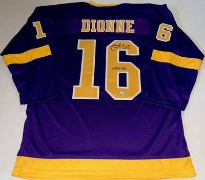 Marcel Dionne Los Angeles Kings signed Custom jersey W/ HOF Beckett Witnessed - Image 1 of 4