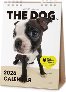 Tischkalender 2026 THE DOG Boston Terrier ARTLIST Sammlung aus Japan - Bild 1 von 5