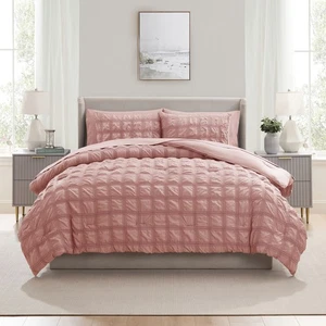 7pc Seersucker Bed in a Bag, Lightweight Soft Comforter All-Season Bedding Set - Picture 1 of 11