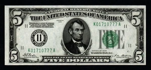 1928 $5 GOLD DEMAND DALLAS District UNCIRCULATED Federal Reserve Note! - Picture 1 of 2