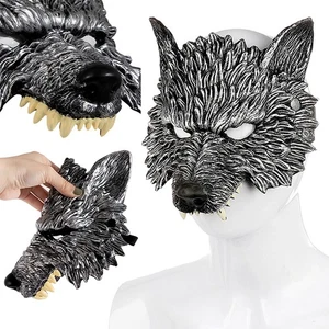 3D Realistic Werewolf Mask PU Foam Wolf Head Mask Halloween Party Costume Prop - Picture 1 of 14