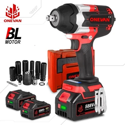 ONEVAN 1800Nm Akku Schlagschrauber Akkuschrauber Schrauber +Nusssatz Bürstenlos - Bild 1 von 4