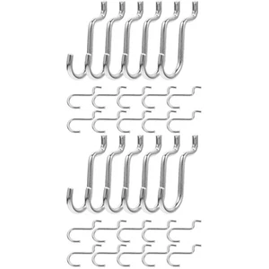 Paquete de 2 ganchos de alambre de hierro ranura tablero metal J ganchos para pared de clavijas - Imagen 1 de 12