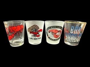 Cape Brenton Bay Harbor Shot Glasses Lot of 4 Collectible Shot Glass Lobster #6 - Picture 1 of 2