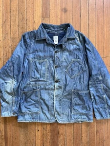 Giacca Post O'Alls Engineers' Chore Denim invecchiato sbiadito TAGLIA L * LEGGI - Foto 1 di 9