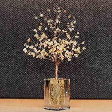 Yellow Gemstone Crystal Tree Good Luck Prosperity Energy Feng-Shui Handicraft