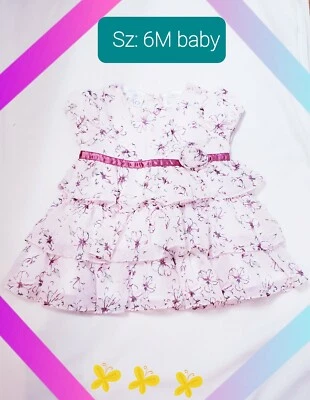 *FAO BLACK* Vestido de verano con lazo de flores rosa claro para bebé niña 6M Foto 1 de 4