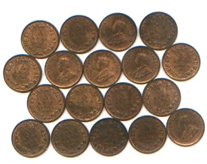1932 BRITISH INDIA 1/12 ANNA * 18 NICE COINS * AU+ to UNC * REDUCED PRICE !! - Picture 1 of 2